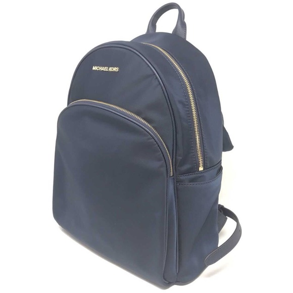 Michael Kors Abbey Nylon Large Backpack Navy Bag - Picture 3 of 8